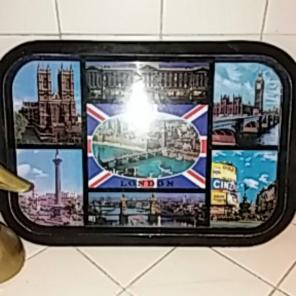Vintage London metal tray