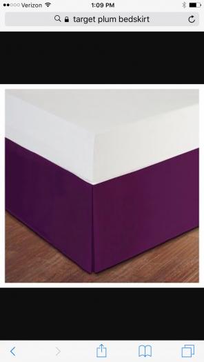 Queen tailored bedskirt in eggplant