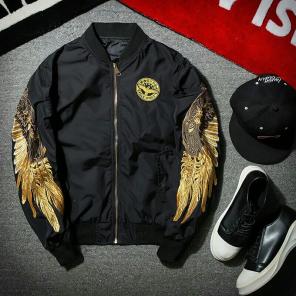 Black Embroidery Bomber Jacket All Sizes