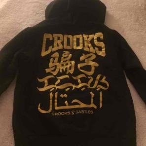 CROOKS & CASTLES ZIP UP HOODIE JACKET SM