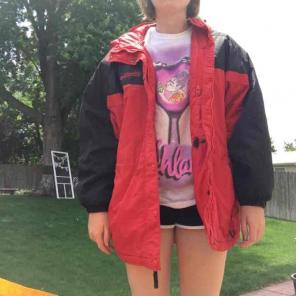 Columbia red and black winter coat