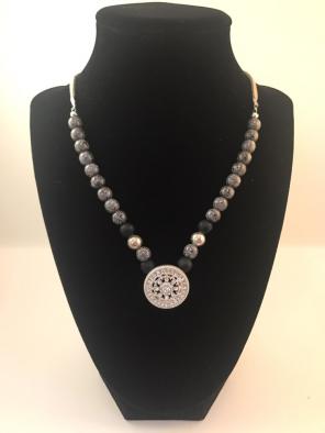 Handmade Beaded And Leather Necklace