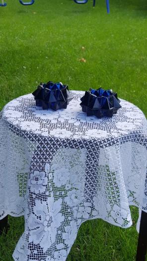 Always HTF cobalt blue candle holders