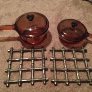 Rare antiques! Old glass pots and holder