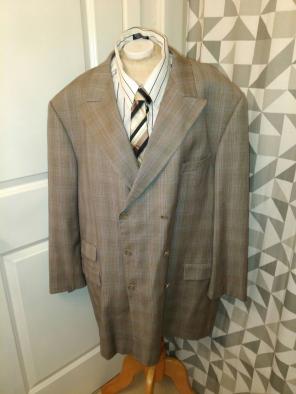 Mens Steve Harvey Plaid Wool Blazer 52L