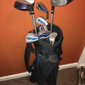 Wilson golf bag + clubs