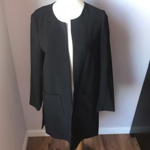H&M Black Open Blazer Pockets Sz 6 NWT