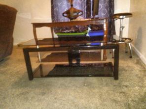 Glass top entertainment center