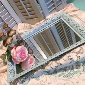 Large Vintage Vanity Mirror Tray
