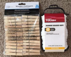 New 15 Clothes Pins 100 Ft Of Rope