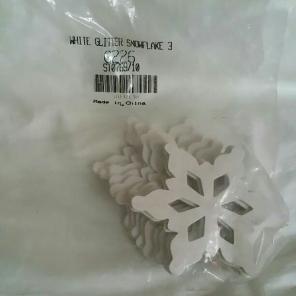 White Glitter 3" Wood Snowflakes