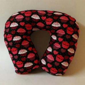 Cupcakes and Hearts Neck Pillow