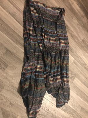 Sheer Scarf With Aztec Print