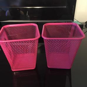Pink Cup Desk Organizers