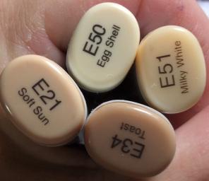 Lot Of 4 Earth Tone Coptic Sketch Marker
