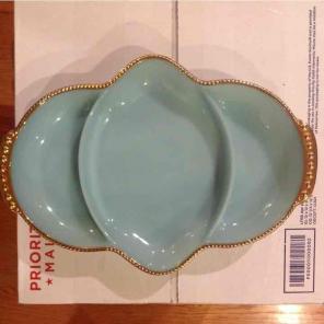 Fire King Turquoise Blue Relish Tray