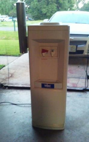 A 5-gallon water dispensary
