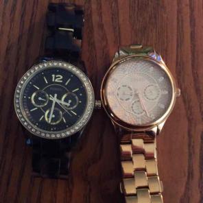 Two fossil watches rose gold tortoise