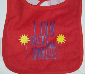 I Dig Chicks with Sparklers Bib