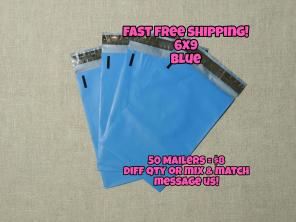 75 Poly Mailers 6x9 Blue
