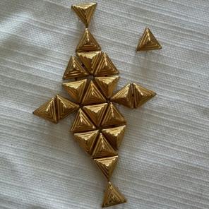 Tiny Gold Vintage Triangle Pronged Studs