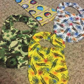 Lot of 4 Boy style bibs/burp cloths