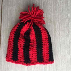 Baby Crochet Hat Red & Black