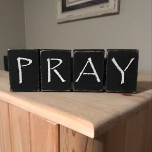 Pray Primitive Wood Blocks Handmade
