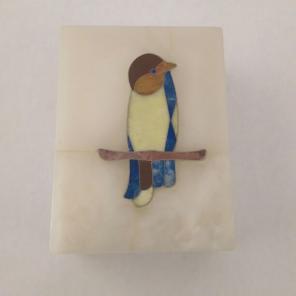 Vintage Quartz Inlay Bird Box