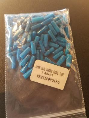 Dyed Blue bamboo coral beads