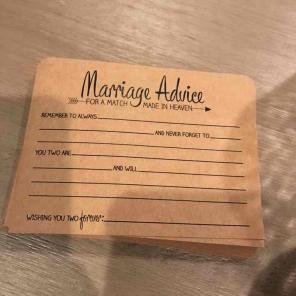 Marriage advice cards ON HOLD