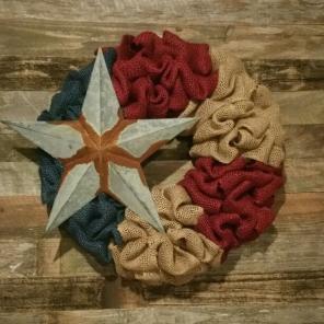 Brand new patriotic burlap wreath!