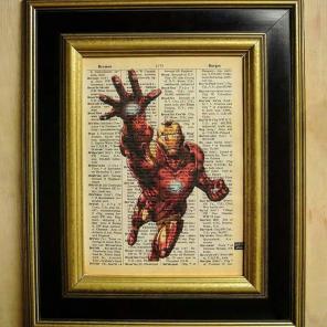 Ironman print vintage dictionary page