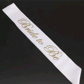 White Bride to Be Sash