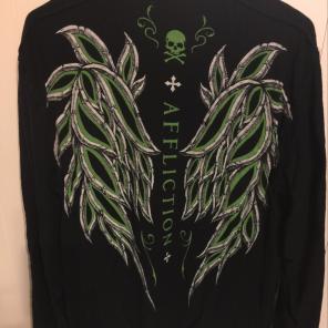 AFFLICTION CROSS SKULL BONES LONG SLEEVE
