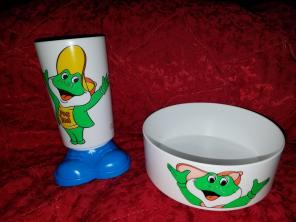 Kellogg Cereal 1980s Dig em bowl cup set