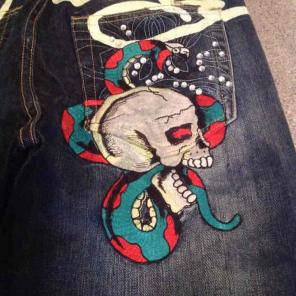 Ed Hardy Men's 30x32 Skull&Snake Jean