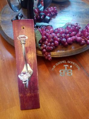 Wine barrel stave coat, hat, towel rack