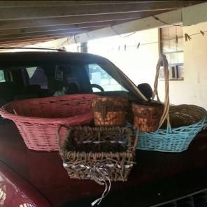 5 wicker baskets AS IS