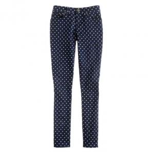 J. Crew toothpick jeans in polka dot