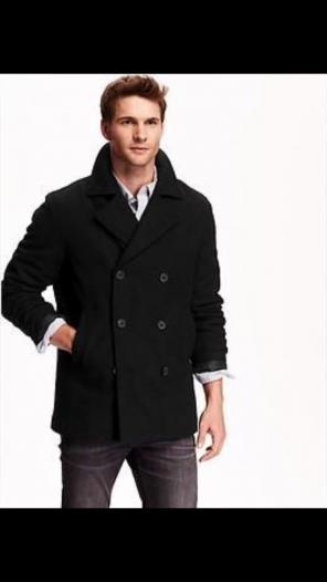NWT Men's Old Navy Black Peacoat