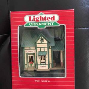 Hallmark lighted ornament train station