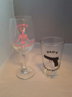 Mom dad fidget spinner wine and beer mug