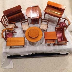 Vintage wooden Doll House Furniture