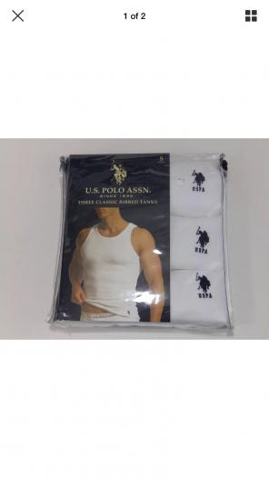 US Polo Assn White Tanks New 3 Pack XL