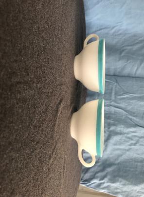 Pyrex Turquoise Rim Teacups