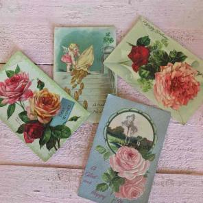 4 Antique Postcards