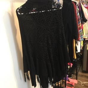 Black Poncho Sweater