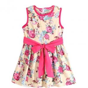 Little Girls Spring Summer Floral Dress