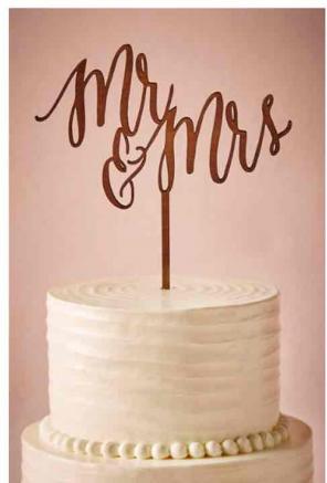 BHLDN wooden wedding cake topper